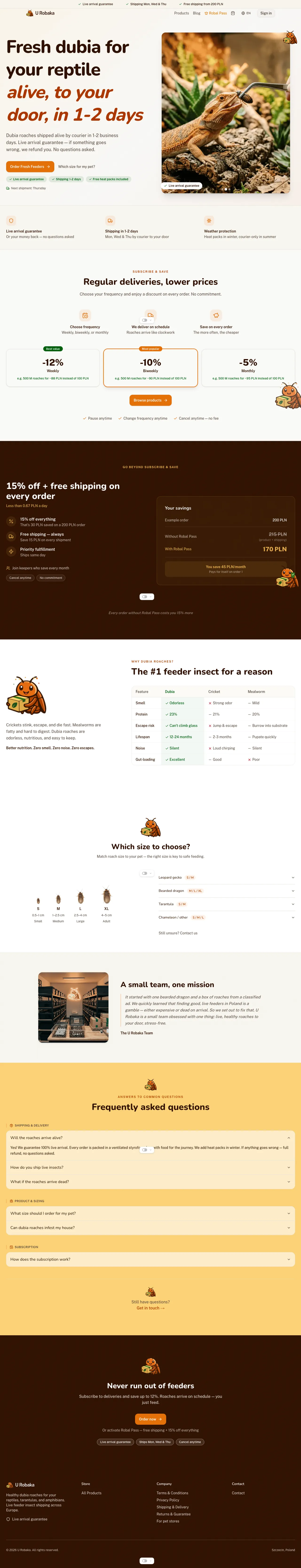 Urobaka MedusaJS e-commerce website